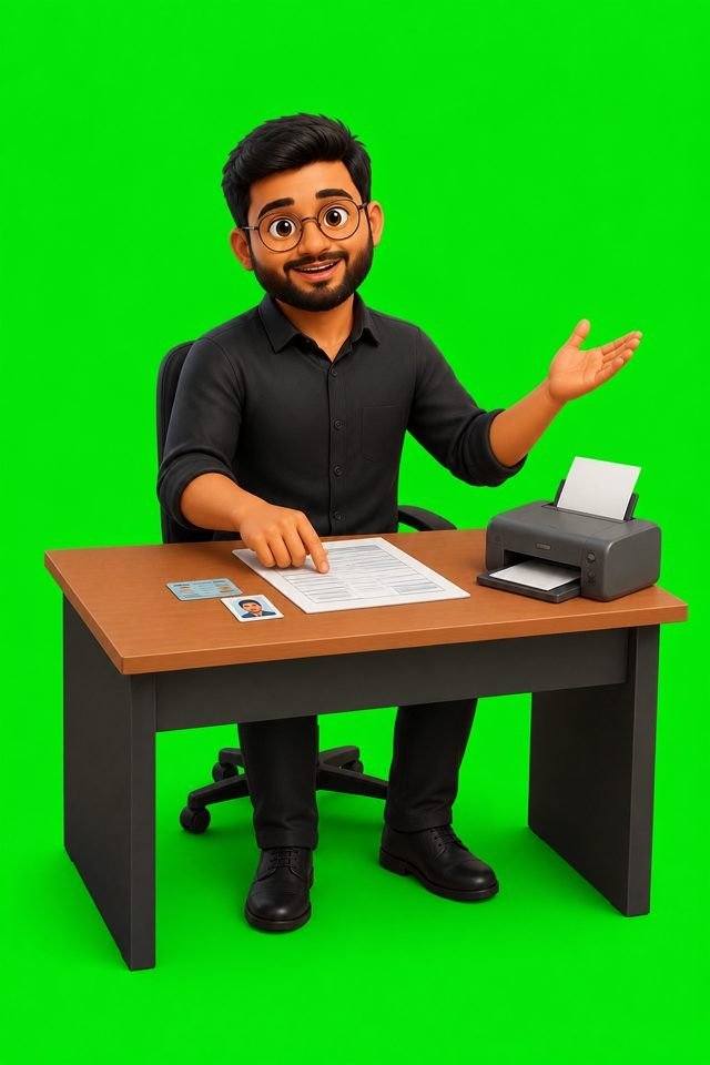 A digital-service counter at Sharda IT Services